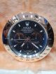 New Replica Rolex Daytona Black Wall Clock Silver Arabic Face (7)_th.jpg